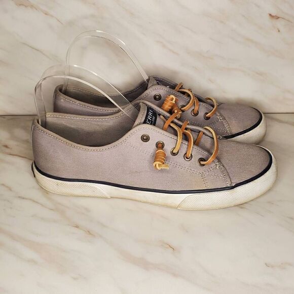 Sperry Topsider Women's Pier View Canvas Grey Sneakers Size 8.5 - Picture 1 of 8